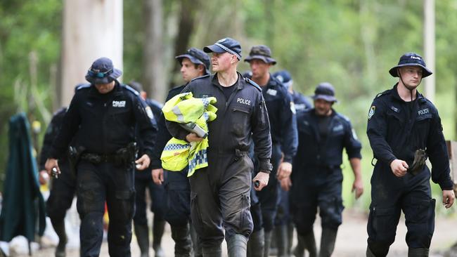 Kendall is well known for being the area William Tyrrell went missing from in 2014. Pictured are police searching for clues in 2021. There is no suggestion whatsoever Wednesday’s incident is connected. Picture: NCA NewsWire/Peter Lorimer.