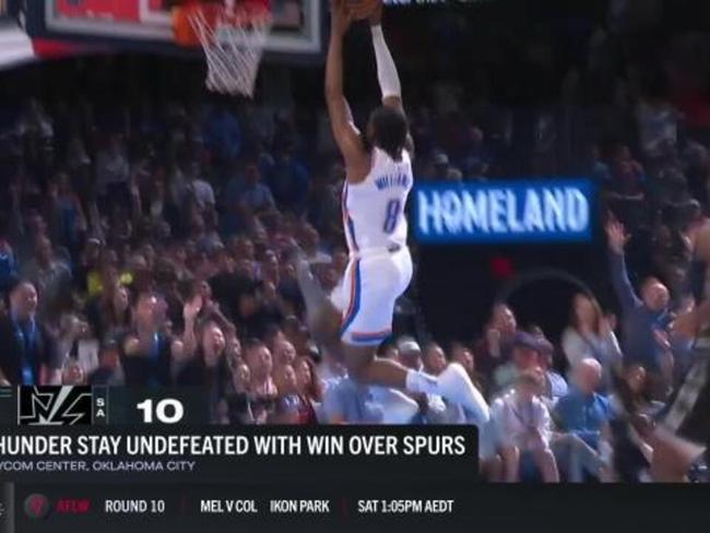 Thunder remain undefeated, downing Spurs