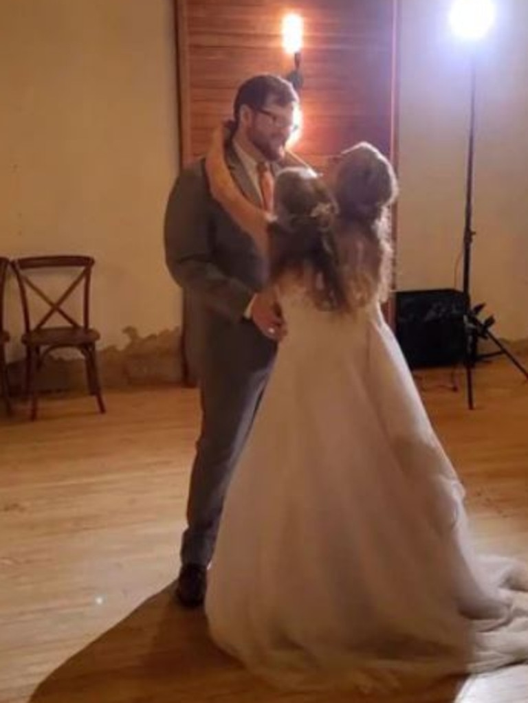 Bowling and his bride shared a special dance during their reception. Picture: Facebook