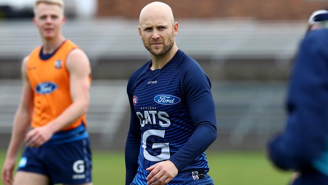 Gary Ablett could return for Geelong despite participating in only a few main training sessions with the group. Picture: Toby Zerna