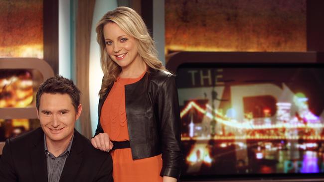 Bickmore and comedian Dave Hughes on the Rove set in 2009.