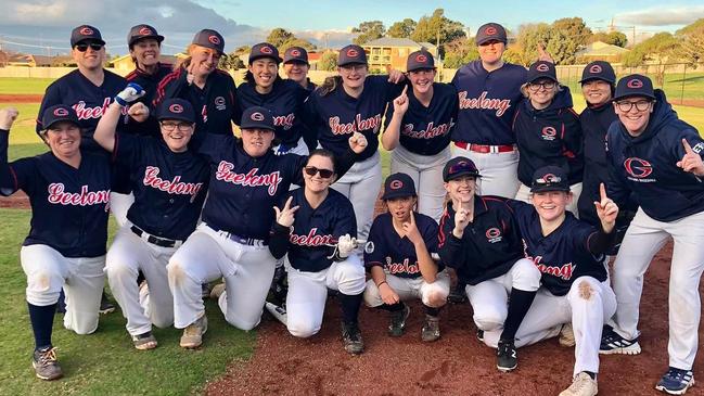 Geelong Baseball Association's women team won the state winter championship. Picture: Baseball Victoria.