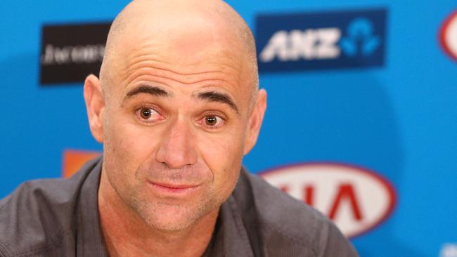 Andre Agassi was a surprise onlooker at the MCG.