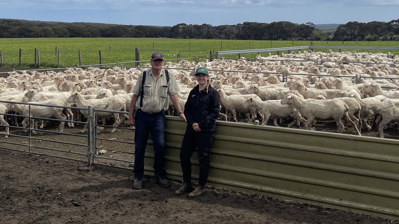 Sabrina Andrews (with Dick Richard), Nutrien Ag Solutions Kingscote. Picture: Supplied.