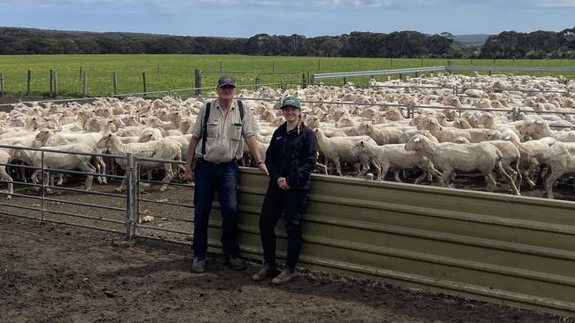 Sabrina Andrews (with Dick Richard), Nutrien Ag Solutions Kingscote. Picture: Supplied.