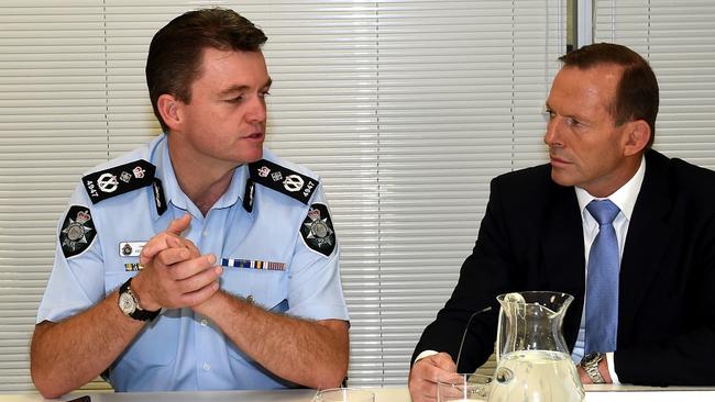 Australian Federal Police Commissioner Andrew Colvin and Prime Minister Tony Abbott / Picture: Nicole Garmston