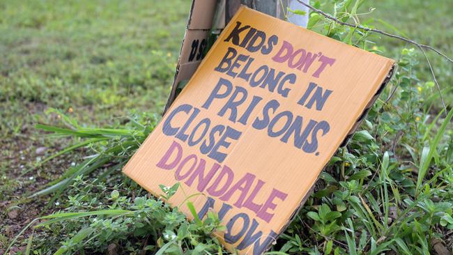 Protests outside the notorious Don Dale Youth Detention Centre. Picture: (A)manda Parkinson