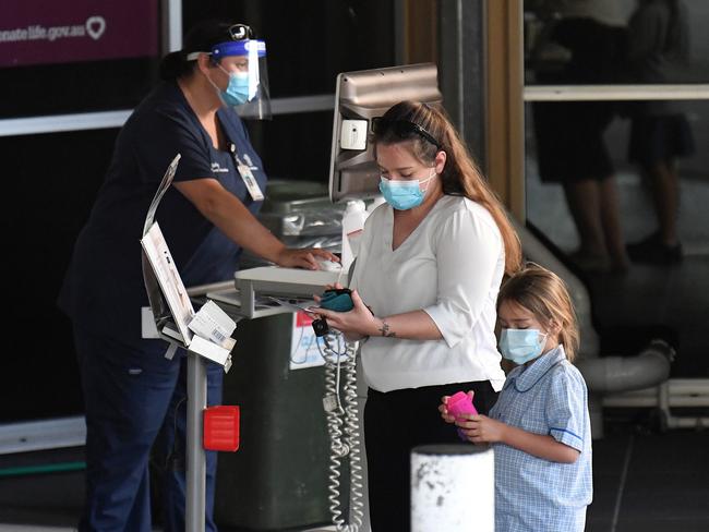 BRISBANE, AUSTRALIA - NewsWire Photos - SEPTEMBER 9, 2020.A nurse wearing protective gear screens patients outside Ipswich Hospital, west of Brisbane. There have been eight new cases of coronavirus recorded in Queensland overnight as two Brisbane clusters grow. Photo: NCA NewsWire / Dan Peled