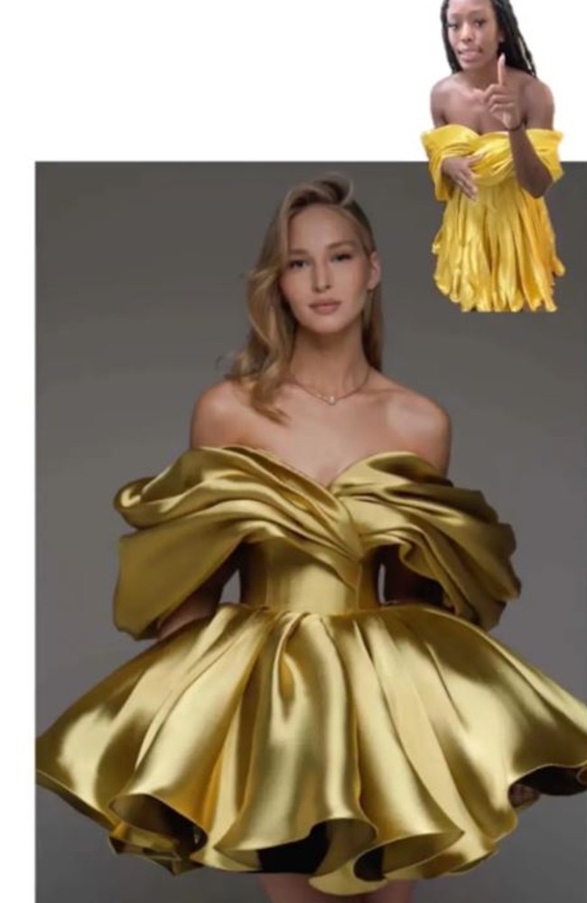 She compared the website image to her dress. Picture: TikTok