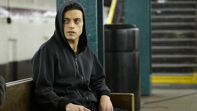 Hack attack...Mr Robot star Rami Malek appears cut his teeth filming in Australia on TV series, The Pacific, back in 2010. Picture: AP