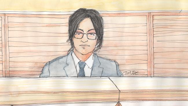 Wei Li in court. Art: Tim Ide.