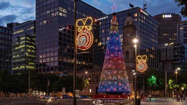 The new Christmas tree and bauble decorations in 2024. Picture: Andrew Beveridge