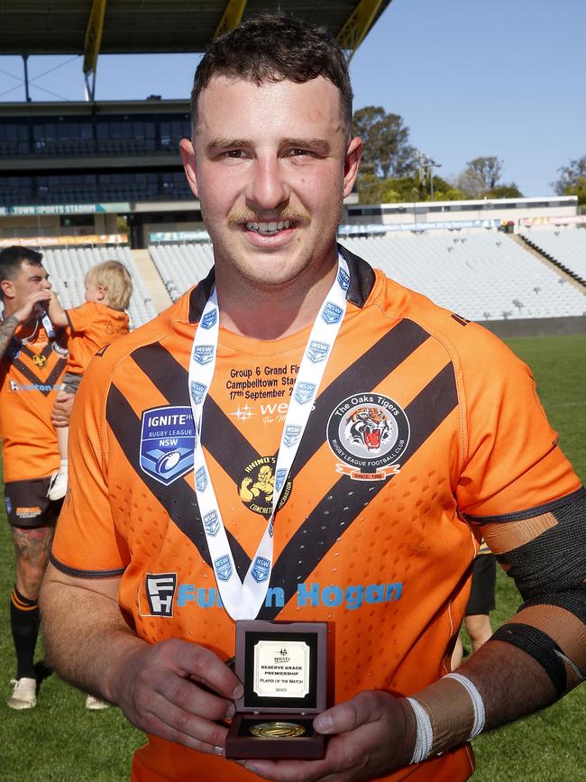 The Oaks half Cameron Williams was awarded man of the match. Picture: John Appleyard