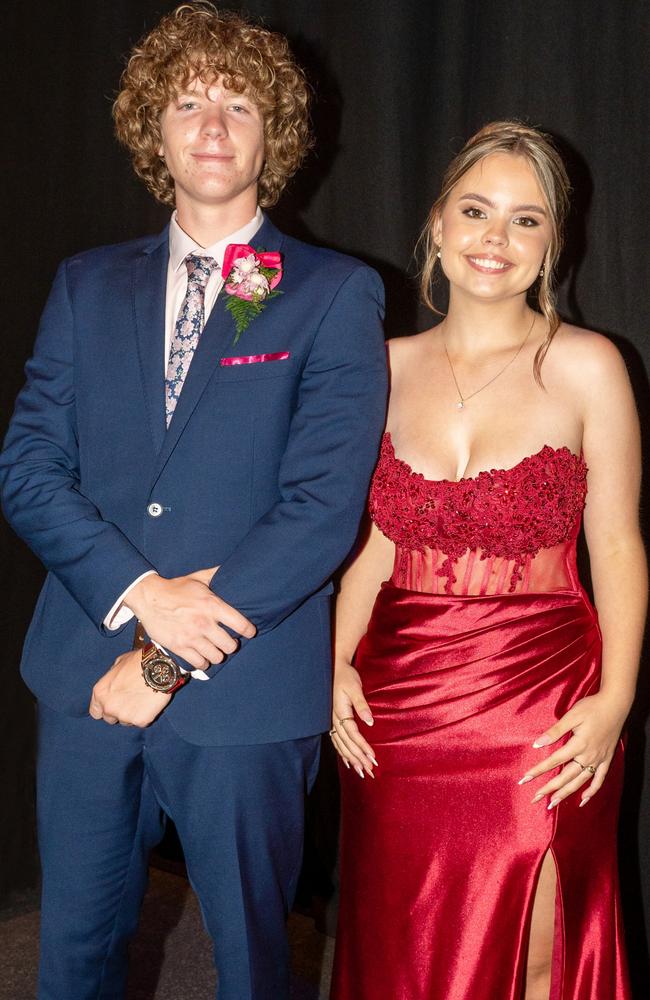 Lane Blucher-Pitkin and Mia Agustin at Mackay Christian College Formal Thursday 14 November 2024 Picture: Michaela Harlow