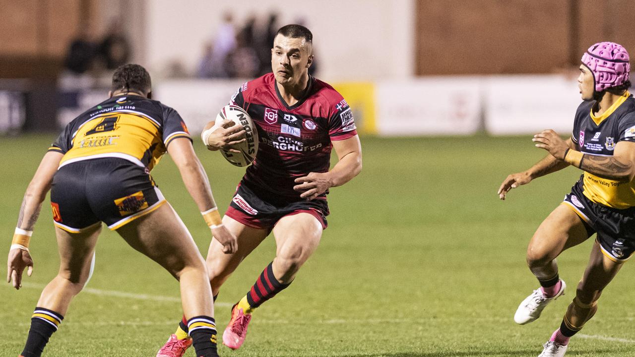 Joshua Keoller of Valleys against Gatton in TRL Hutchinson Builders A-grade grand final rugby league at Toowoomba Sports Ground, Saturday, September 14, 2024. Picture: Kevin Farmer