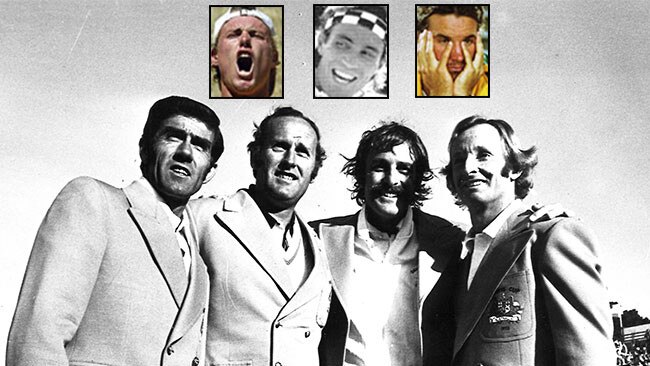 Main picture: Ken Rosewall, non-playing captain Neale Fraser, John Newcombe and Rod Laver during Australia’s 1973 Davis Cup campaign.