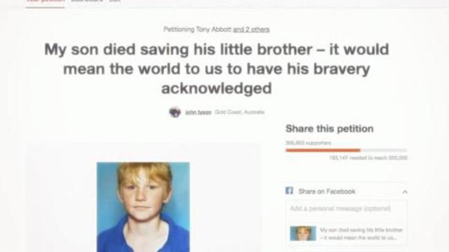 Jordan Rice bravery petition