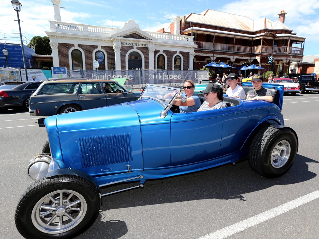 The annual Queenscliff Rod Run may have been called off this weekend, but rev heads still flocked to the town for an "unofficial" meet. Picture: Mike Dugdale