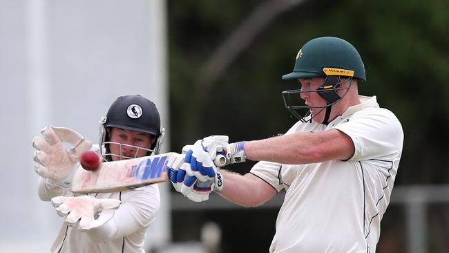 GCA1: North Geelong v South Barwon. South Barwon batsman Joel Davies made 63. Picture: Mike Dugdale