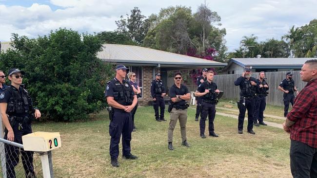 Police forced to stand between a home in Norman Gardens and up to 100 vigilants who attended an anti-crime rally.