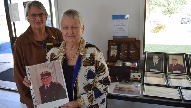 Sisters Wilma Langton and Gail Condie at the 100 year celebration of the Springsure Ambulance Station at the Springsure Golf Club on Saturday, May 22. Their father William (Bill) Ogston was one of the first officer's in charge of the Springsure station.