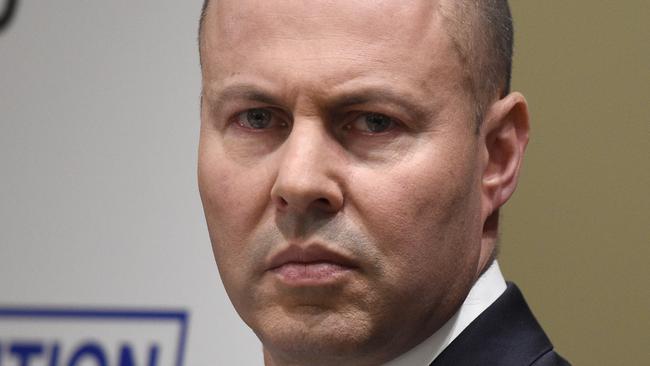 MELBOURNE, AUSTRALIA - NewsWire Photos MAY 12, 2022: Federal Treasurer Josh Frydenberg and Finance Minister Simon Birmingham speak to the media at the Commonwealth Parliamentary Offices in Melbourne. Picture: NCA NewsWire / Andrew Henshaw