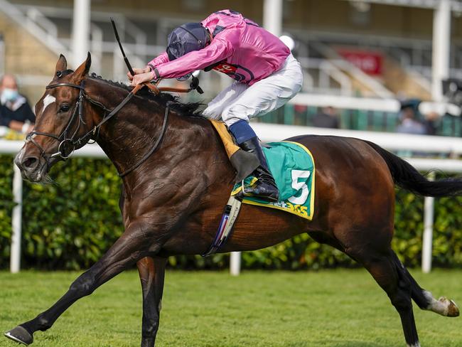 William Buick riding Spanish Mission win The bet365 Doncaster Cup Stakes during day three of the William Hill St Leger Festival at Doncaster Racecourse. (Photo by Alan Crowhurst/PA Images via Getty Images)