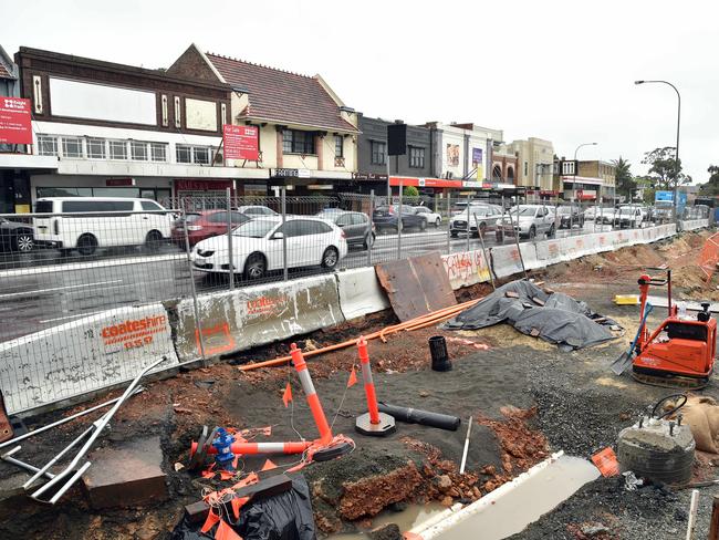 Transport for NSW says the new bus stop being constructed at Spit Junction will be ready for service by November 26. Picture: Troy Snook