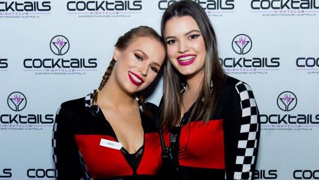 Cocktails and Dreams promotions manager Claire-Marie Poissant with coworker Bree Cassidy during GC600. Photo: One Two Shoot Media