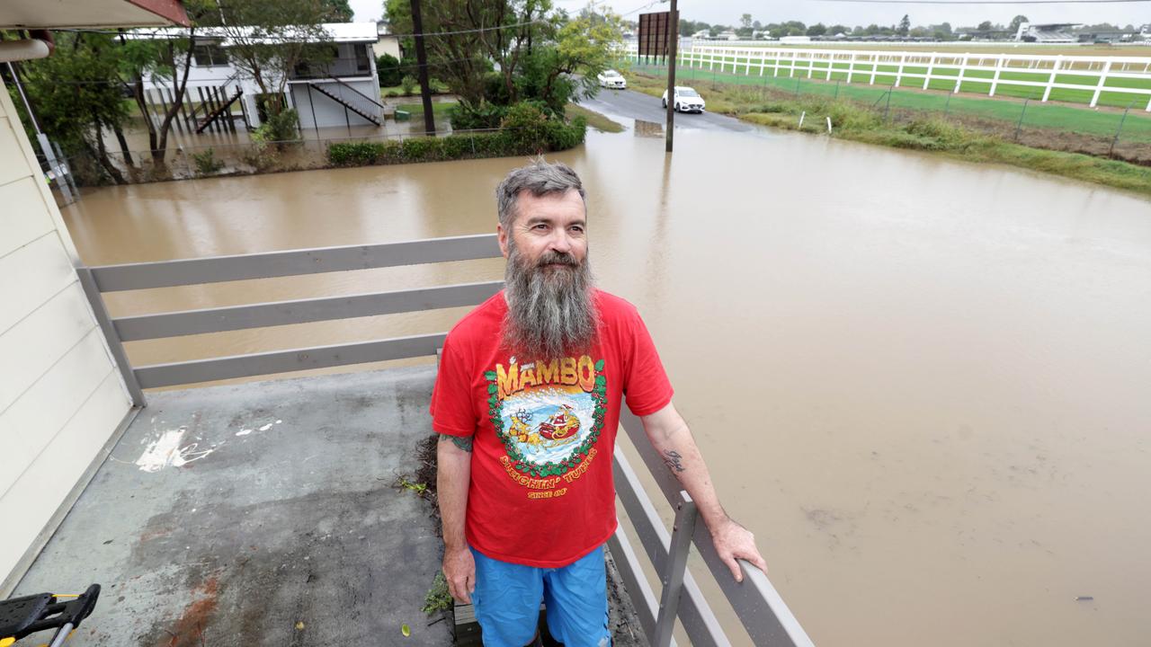 Anthony Blaslov, about to start the clean-up and hose out his down stairs rooms, on Videroni St, Bundamba. Photo Steve Pohlner