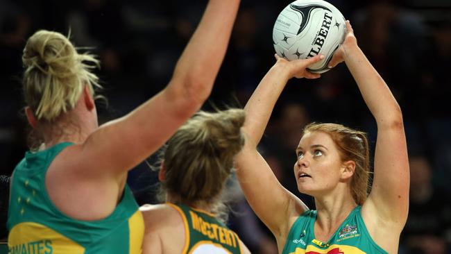 Stephanie Wood makes her Diamonds debut against South Africa. Pic: Michael Bradley.