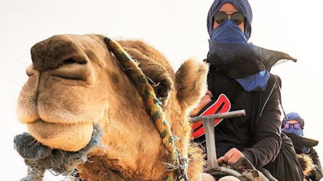 Camel riding in Morocco.