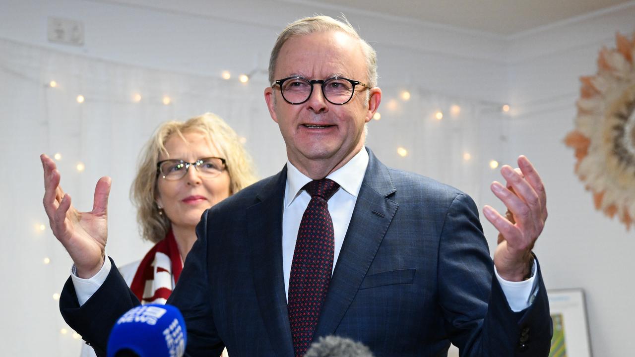 Prime Minister Anthony Albanese in Brisbane today. Picture: Dan Peled