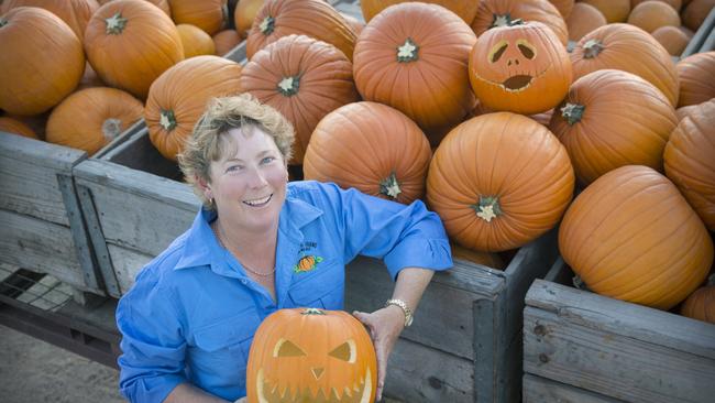 Belinda Williams, Bowen, QLD pumpkin grower and Coles supplier for Halloween.