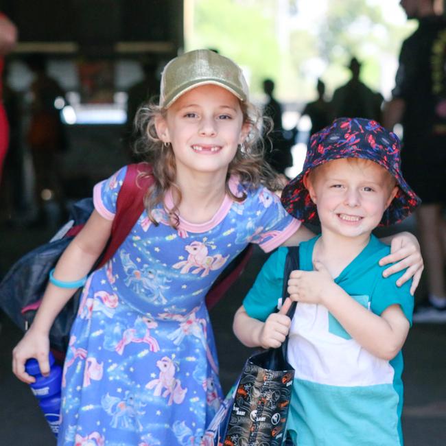 Madison, 7, and Oliver, 4, Letch enjoying day two of the Royal Darwin Show. Picture: Glenn Campbell