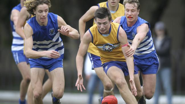 Sacred Heart’s Riley Holder in action during a match against St Peter’s last year. Picture: Dean Martin