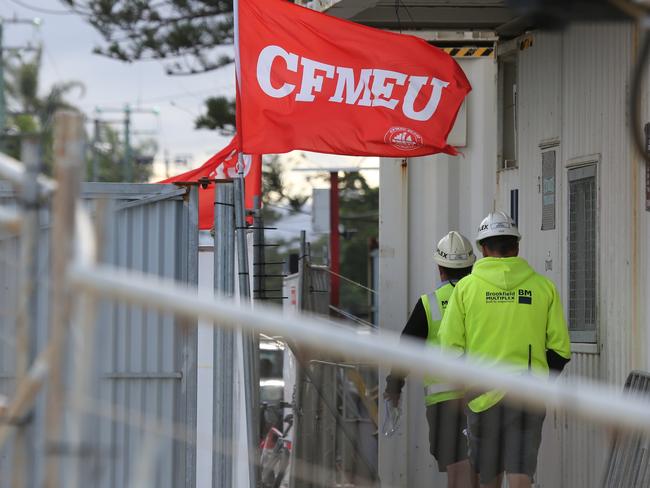 The CFMEU could have a presence on every major construction site in the state, insiders say. Picture Glenn Hampson