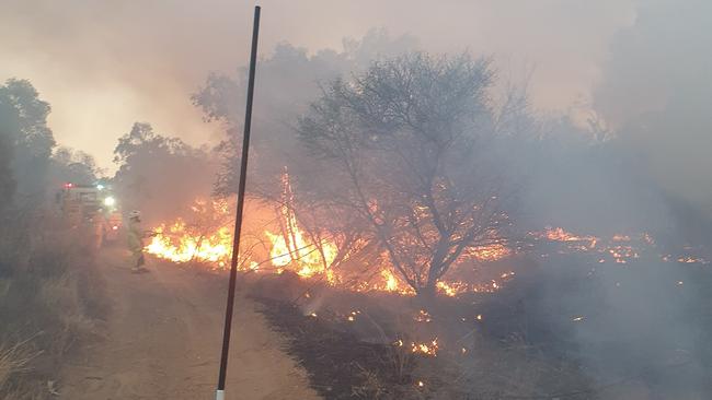 Bowen Delta Rural Fire Brigade captured pictures of the blaze on Sunday. Picture: Bowen Delta Rural Fire Brigade