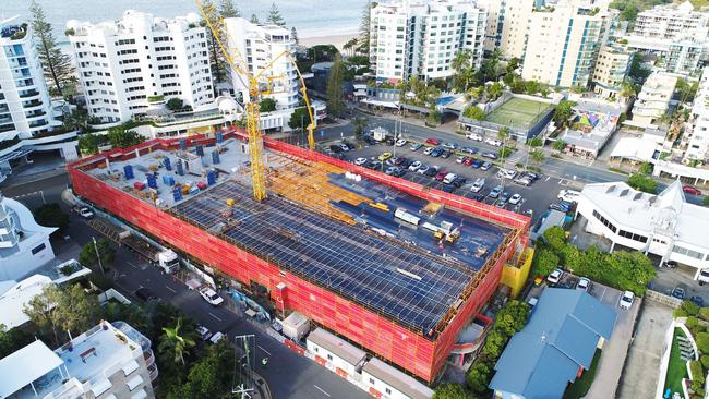 Brisbane Road carpark during construction. Picture: Patrick Woods