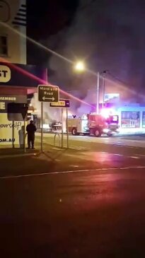 A tobacco store in Coburg went up in flames overnight