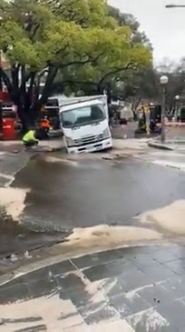 'Sinkhole' Traps Truck in Sydney's Eastern Suburbs Following Heavy Rain