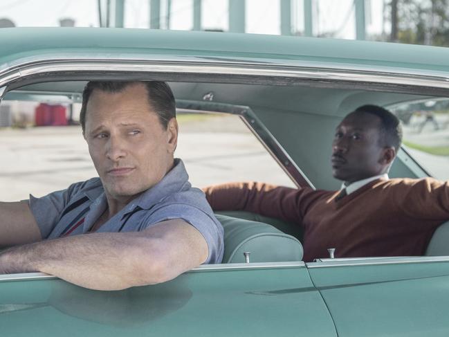 Viggo Mortensen (as Tony Lip) and Mahershala Ali (Dr Don Shirley) in a scene from film GREEN BOOK, directed by Peter Farrelly. In cinemas January 24, 2019. An Entertainment One Films release.