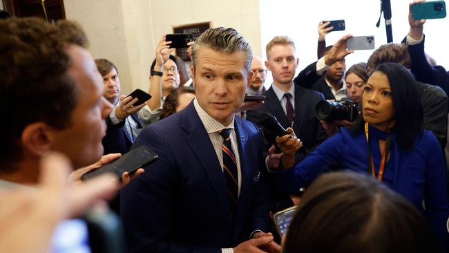 Donald Trump's nominee to be secretary of defence, Pete Hegseth, in Washington. Picture: Getty Images