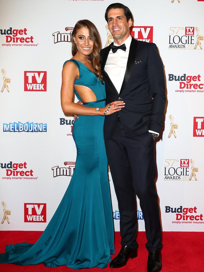 Rebecca Harding on the red carpet at the 2015 Logie Awards at Crown Casino in Melbourne. Picture: Getty