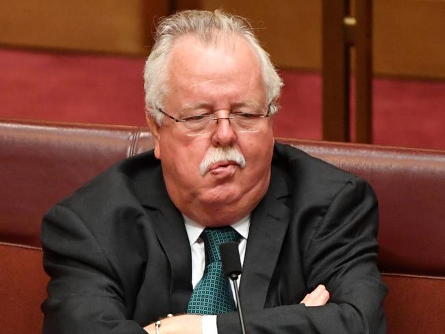 Nationals Senator Barry O'Sullivan during Senate Question Time in the Senate chamber at Parliament House in Canberra, Monday, November 27, 2017. (AAP Image/Mick Tsikas) NO ARCHIVING