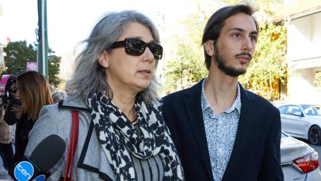 Hannah Quinn’s mother and brother leave Newtown Local Court this morning. Picture: AAP Image/Erik Anderson