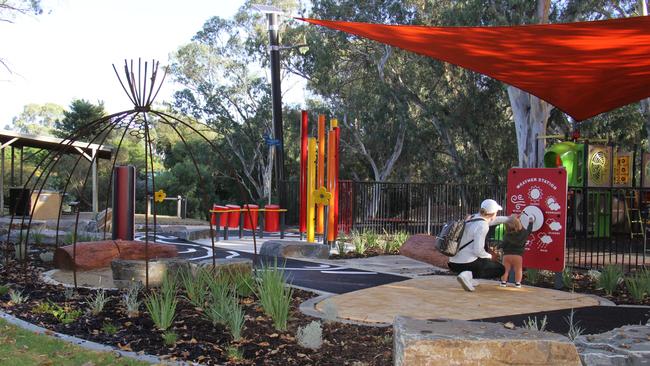 The “billabongs” are built alongside a fenced playground and natural spaces. Picture: Town of Gawler