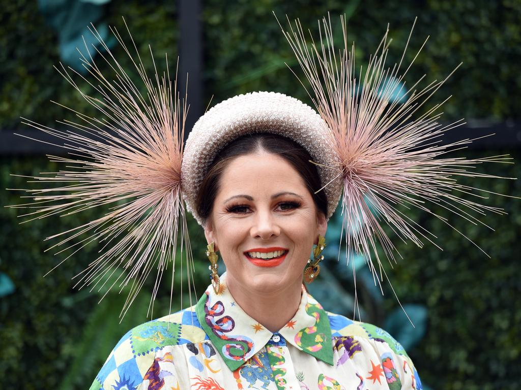 Jasmin Fitzgerald at Fashions on the field at Geelong Cup. Picture: David Smith