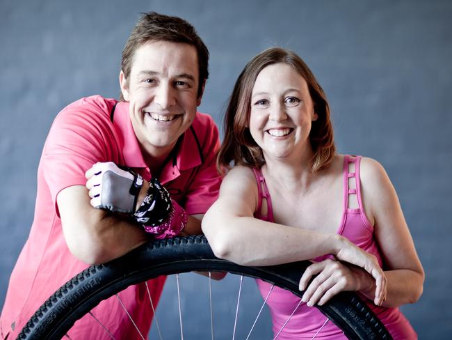 Connie Johnson with her brother Samuel, who raised $1.75m for cancer support by riding across Australia on a unicycle.