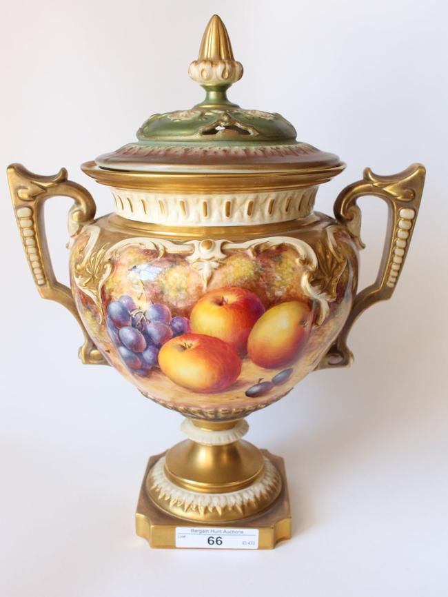 The auction includes this Royal Worcester potpourri vase and cover